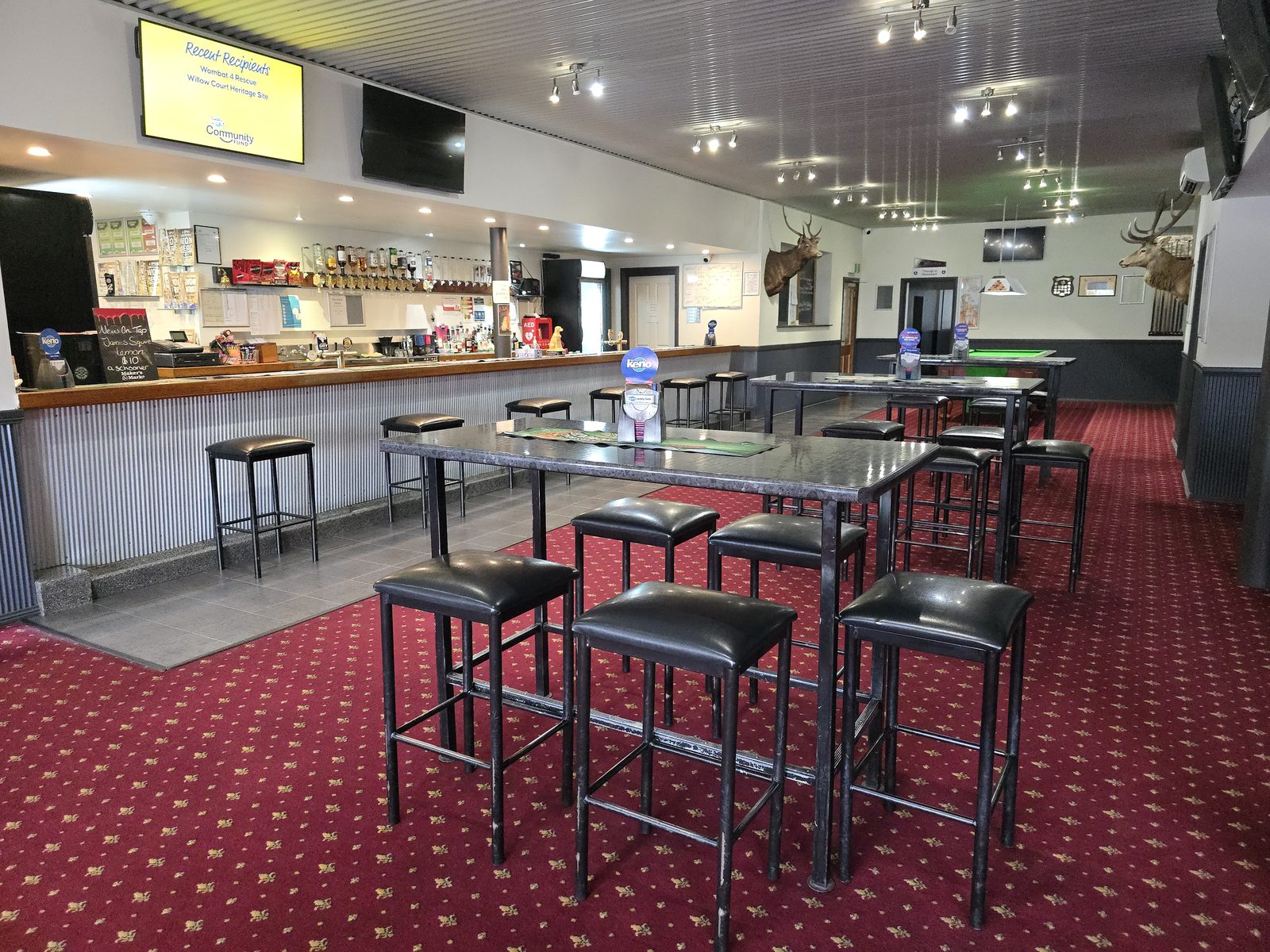 The public bar at The Top Pub Rosebery