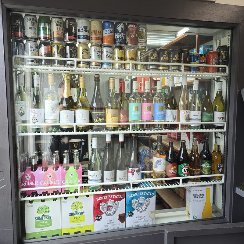 Bottleshop Selection Window at The Top Pub Rosebery