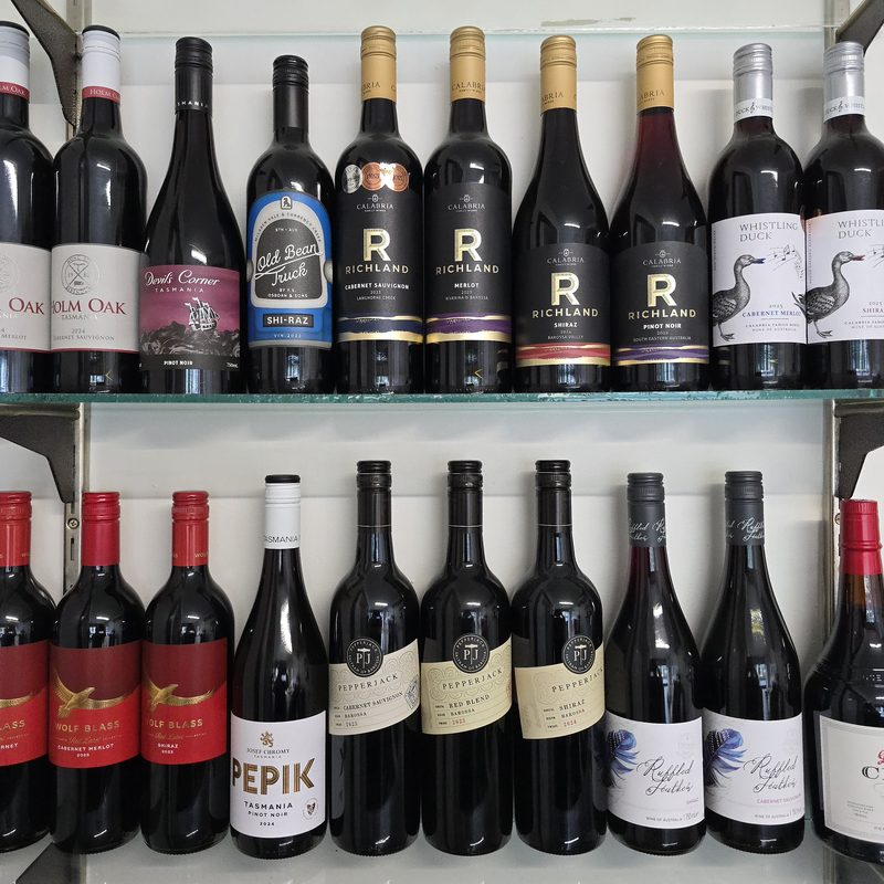 Red Wine Selection at The Top Pub Rosebery
