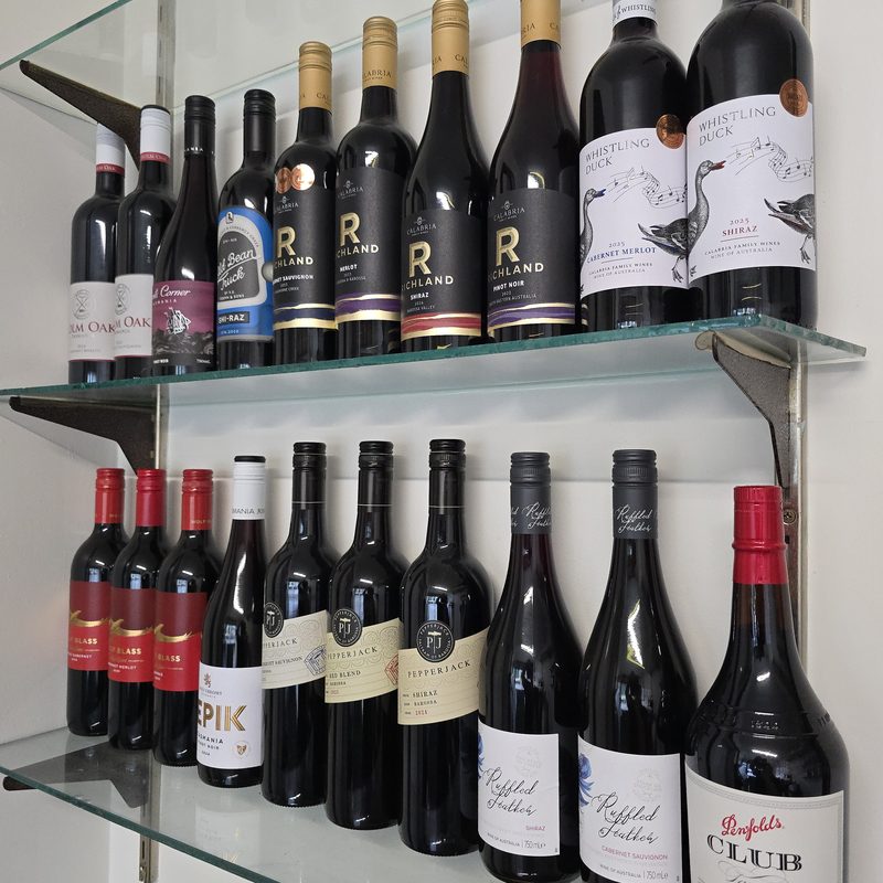 Red Wine Selection at The Top Pub Rosebery